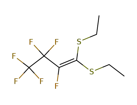 Molecular Structure of 145327-77-1 (1-Butene, 1,1-bis(ethylthio)-2,3,3,4,4,4-hexafluoro-)