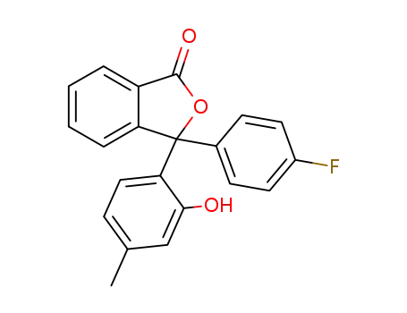 Molecular Structure of 148238-44-2 (3-(4-fluorophenyl)-3-(2-hydroxy-4-methylphenyl)-2-benzofuran-1(3H)-one)