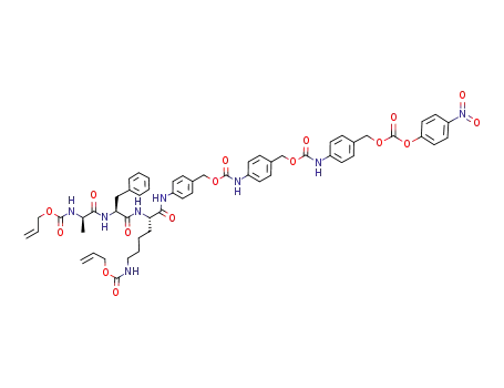 Carbonic acid 4-[4-(4-{(S)-6-allyloxycarbonylamino-2-[(S)-2-((R)-2-allyloxycarbonylamino-propionylamino)-3-phenyl-propionylamino]-hexanoylamino}-benzyloxycarbonylamino)-benzyloxycarbonylamino]-benzyl ester 4-nitro-phenyl ester