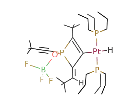 {trans-Pt{C=C(CMe3)P(OBF3)(CCCMe3)C=C(CMe3)(H)}{P(n-Pr3)}2(H)}