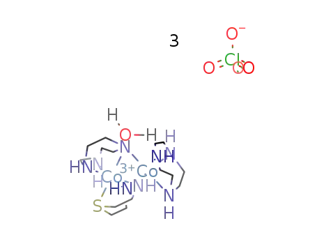{μ-1,4-diaza-7-azanidocyclononane-1κ(2)N(1),N(4),1:2κ(2)N(7)-μ2-4-thiapentane-1,5-amido-1κS,1:2κ(4)N,N'-1,4,7-triazacyclononane-2κ(3)N(1),N(4),N(7)dicobalt(III)} perchlorate hydrate
