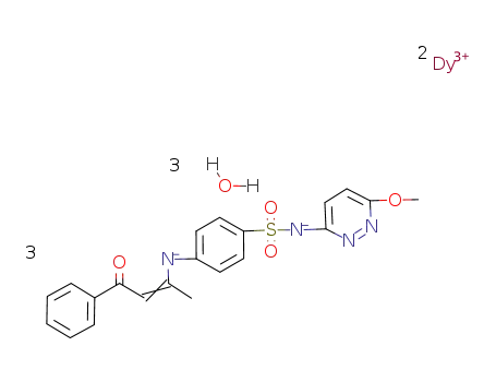 2Dy(3+)*3(C6H5COCHC(CH3)NC6H4SO2N(C4H2N2)(OCH3))(2-)*3H2O = Dy2(C6H5COCHC(CH3)NC6H4SO2N(C4H2N2)(OCH3))3*3H2O