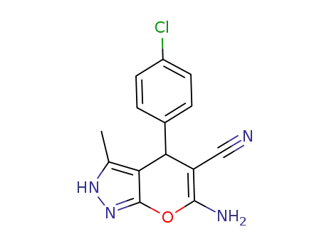 6‐amino‐4‐(4‐chlorophenyl)‐3‐methyl‐2,4-dihydropyrano[2.3‐c]pyrazol‐5‐carbonitrile