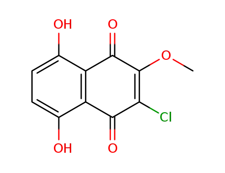 Molecular Structure of 15012-66-5 (1,4-Naphthalenedione, 2-chloro-5,8-dihydroxy-3-methoxy-)