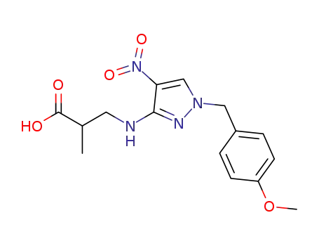 3-((1-(4‐methoxybenzyl)‐4‐nitro‐1H‐pyrazol-3-yl)amino)-2-methylpropanoic acid