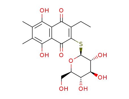 5,8-dihydroxy-3-(β-D-glucopyranosyl-1-thio)-6,7-dimethyl-2-ethylnaphthalene-1,4-dione