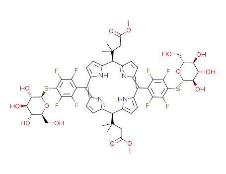 5,15-bis-(3-methoxy-1,1-dimethyl-3-oxopropyl)-10,20-bis-[4-(1’-thio-β-D-glucosyl)-2,3,5,6-tetrafluorophenyl]-calix[4]phyrin(1.1.1.1)