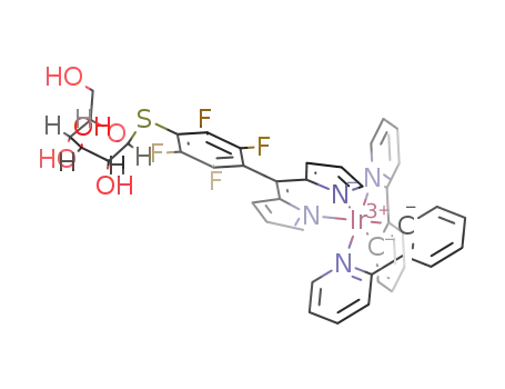 bis(2-phenylpyridyl){5-[2,3,5,6-tetrafluoro-4-(1'-thio-β-D-glucosyl)phenyl]dipyrrinato}iridium(III)