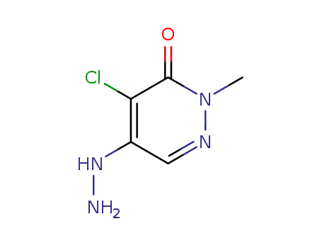 Molecular Structure of 1075-08-7 (3(2H)-Pyridazinone, 4-chloro-5-hydrazino-2-methyl-)