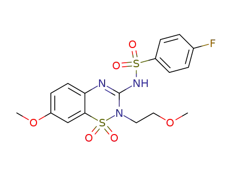 2-N-(2-methoxyethyl)-3-(4-fluorophenylsulfonylamino)-7-methoxy-2H-1,2,4-benzothiadiazine 1,1-dioxide