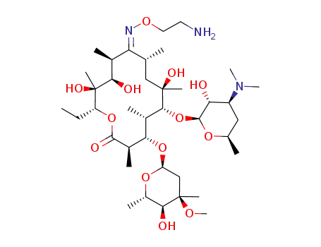6-(4-dimethylamino-3-hydroxy-6-methyl-tetrahydro-pyran-2-yloxy)-14-ethyl-7,12,13-trihydroxy-4-(5-hydroxy-4-methoxy-4,6-dimethyl-tetrahydro-pyran-2-yloxy)-3,5,7,9,11,13-hexamethyl-oxacyclotetradecane-2,10-dione 10-[O-(2-amino-ethyl)-oxime]