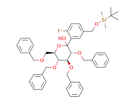 2,3,4,6-tetra-O-benzyl-1-C-[5-({[tert-butyl(dimethyl)silyl]oxy}methyl)-2-fluorophenyl]-D-glucopyranose