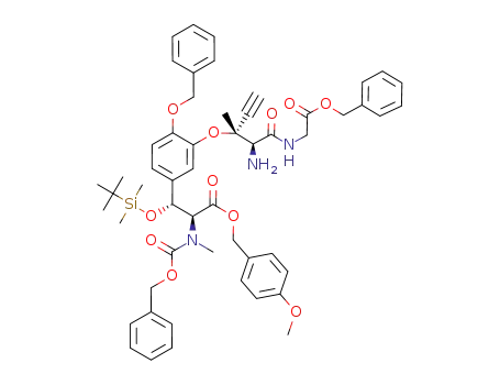 (2S,3R)-3-(-3-{(R)-1-[(S)-amino(benzyloxycarbonylmethylcarbamoyl)methyl]-1-methylprop-2-ynyloxy}-4-benzyloxyphenyl)-2-(benzyloxycarbonylmethylamino)-3-(tert-butyldimethylsilanyloxy)propionic acid 4-methoxybenzyl ester