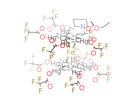 ((C2H5O)2P(O)CH(N(CH2)5)C5(HgOCOCF3)4)Fe(C5(HgOCOCF3)5)