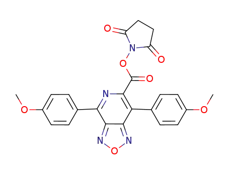 Molecular Structure of 855781-84-9 (2,5-Pyrrolidinedione,
1-[[[4,7-bis(4-methoxyphenyl)[1,2,5]oxadiazolo[3,4-c]pyridin-6-yl]carbon
yl]oxy]-)