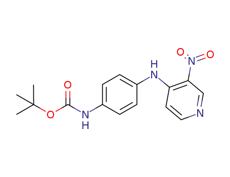 Molecular Structure of 850851-04-6 (Carbamic acid, [4-[(3-nitro-4-pyridinyl)amino]phenyl]-, 1,1-dimethylethyl
ester)