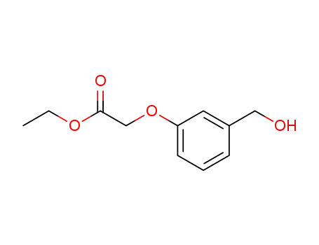 Molecular Structure of 93306-78-6 (Acetic acid, [3-(hydroxymethyl)phenoxy]-, ethyl ester)