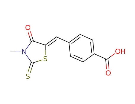 4-[(3-methyl-4-oxo-2-thioxothiazolidin-5-ylidene)methyl]benzoic acid