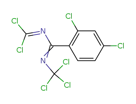 Molecular Structure of 65866-99-1 (Carbonimidic dichloride,
[(2,4-dichlorophenyl)[(trichloromethyl)imino]methyl]-)