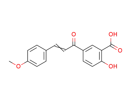 Molecular Structure of 33494-96-1 (2-hydroxy-5-[(2E)-3-(4-methoxyphenyl)prop-2-enoyl]benzoic acid)