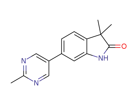 3,3-dimethyl-6-(2-methylpyrimidin-5-yl)indolin-2-one