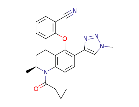 (S)-2-(1-(cyclopropanecarbonyl)-2-methyl-6-(1-methyl-1H-1,2,3-triazol-4-yl)-1,2,3,4-tetrahydroquinolin-5-yloxy)benzonitrile