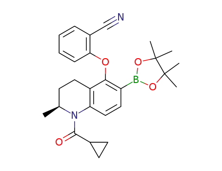 (S)-2-(1-(cyclopropanecarbonyl)-2-methyl-6-(4,4,5,5-tetramethyl-1,3,2-dioxaborolan-2-yl)-1,2,3,4-tetrahydroquinolin-5-yloxy)benzonitrile