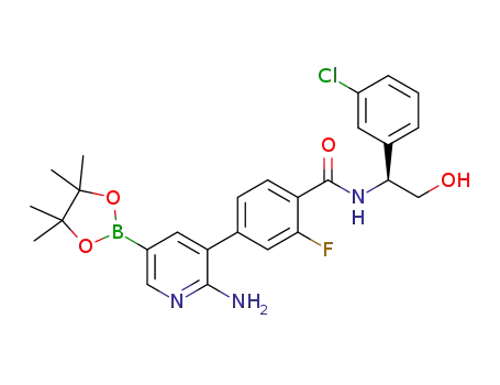 (S)-4-(2-amino-5-(4,4,5,5-tetramethyl-1,3,2-dioxaborolan-2-yl)pyridin-3-yl)-N-(1-(3-chlorophenyl)-2-hydroxyethyl)-2-fluorobenzamide