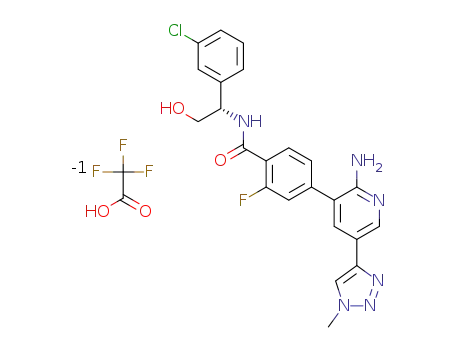 (S)-4-(2-amino-5-(1-methyl-1H-1,2,3-triazol-4-yl)pyridin-3-yl)-N-(1-(3-chlorophenyl)-2-hydroxyethyl)-2-fluorobenzamide trifluoroacetate
