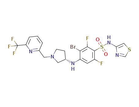 (S)-3-bromo-2,6-difluoro-N-(thiazol-4-yl)-4-((1-((6-(trifluoromethyl)pyridin-2-yl)methyl)pyrrolidin-3-yl)amino)benzenesulfonamide