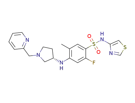 (S)-2-fluoro-5-methyl-4-((1-(pyridin-2-ylmethyl)pyrrolidin-3-yl)amino)-N-(thiazol-4-yl)benzenesulfonamide
