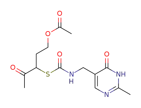 (2-methyl-6-oxo-1,6-dihydro-pyrimidin-5-ylmethyl)-carbothioamidoic acid S-(3-acetoxy-1-acetyl-propyl ester)