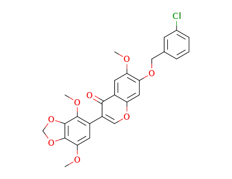 7-((3-chlorobenzyl)oxy)-3-(4,7-dimethoxybenzo[d][1,3]dioxol-5-yl)-6-methoxy-4H-chromen-4-one