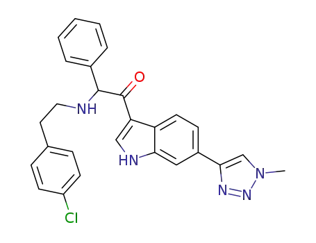 2-((4-chlorophenethyl)amino)-1-(6-(1-methyl-1H-1,2,3-triazol-4-yl)-1H-indol-3-yl)-2-phenylethan-1-one