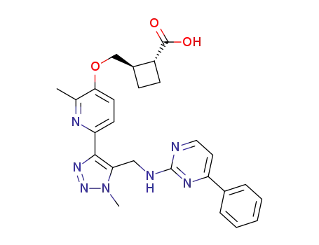 (±)-(1R,2R)-2-(((2-methyl-6-(1-methyl-5-(((4-phenylpyrimidin-2-yl)amino)methyl)-1H-1,2,3-triazol-4-yl)pyridin-3-yl)oxy)methyl)cyclobutanecarboxylic acid