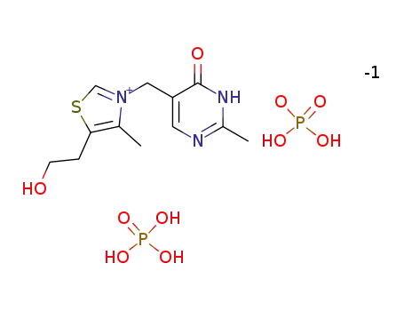5-(2-hydroxy-ethyl)-4-methyl-3-(2-methyl-6-oxo-1,6-dihydro-pyrimidin-5-ylmethyl)-thiazolium; bis phosphate