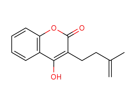 Molecular Structure of 104416-40-2 (2H-1-Benzopyran-2-one, 4-hydroxy-3-(3-methyl-3-butenyl)-)