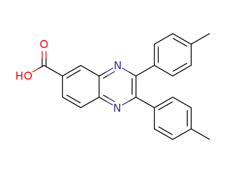 Molecular Structure of 90833-49-1 (6-Quinoxalinecarboxylic acid, 2,3-bis(4-methylphenyl)-)