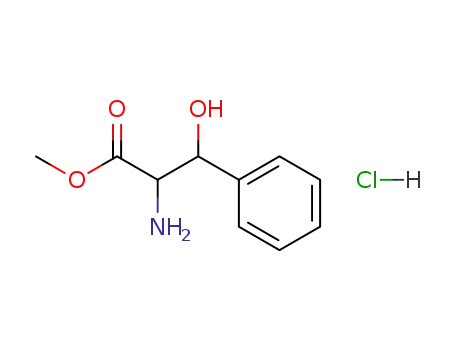Molecular Structure of 80182-99-6 (Phenylalanine, b-hydroxy-, methyl ester, hydrochloride)