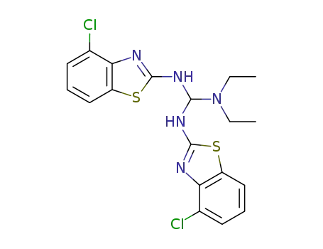 Molecular Structure of 112446-70-5 (Methanetriamine, N',N''-bis(4-chloro-2-benzothiazolyl)-N,N-diethyl-)