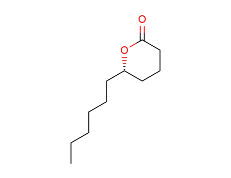 Molecular Structure of 108861-13-8 (2H-Pyran-2-one, 6-hexyltetrahydro-, (S)-)