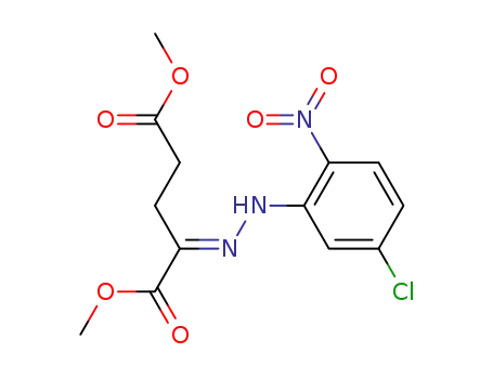 Molecular Structure of 143263-49-4 (Pentanedioic acid, 2-[(5-chloro-2-nitrophenyl)hydrazono]-, dimethyl
ester, (E)-)