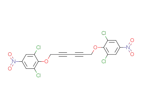 Molecular Structure of 114464-05-0 (Benzene, 1,1'-[2,4-hexadiyne-1,6-diylbis(oxy)]bis[2,6-dichloro-4-nitro-)