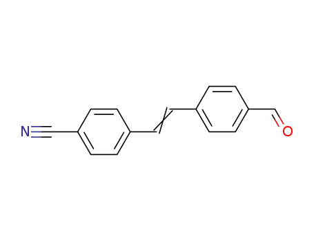 Molecular Structure of 72436-40-9 (Benzonitrile, 4-[2-(4-formylphenyl)ethenyl]-)