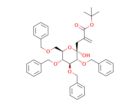 2-((2S,3R,4S,5R,6R)-3,4,5-Tris-benzyloxy-6-benzyloxymethyl-2-hydroxy-tetrahydro-pyran-2-ylmethyl)-acrylic acid tert-butyl ester