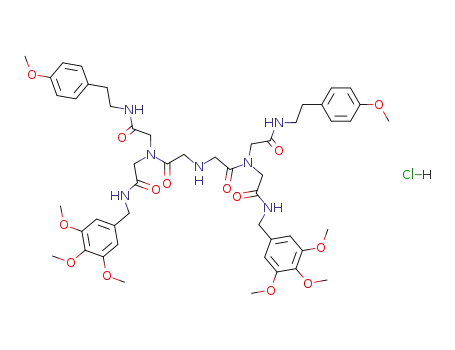 N-{[2-(4-methoxy-phenyl)-ethylcarbamoyl]-methyl}-2-[({{[2-(4-methoxy-phenyl)-ethylcarbamoyl]-methyl}-[(3,4,5-trimethoxy-benzylcarbamoyl)-methyl]-carbamoyl}-methyl)-amino]-N-[(3,4,5-trimethoxy-benzylcarbamoyl)-methyl]-acetamide; hydrochloride