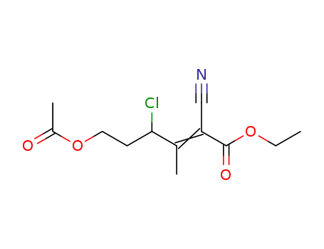 Ethyl 6-acetoxy-2-cyano-3-methyl-4-chlorohex-2-enoate