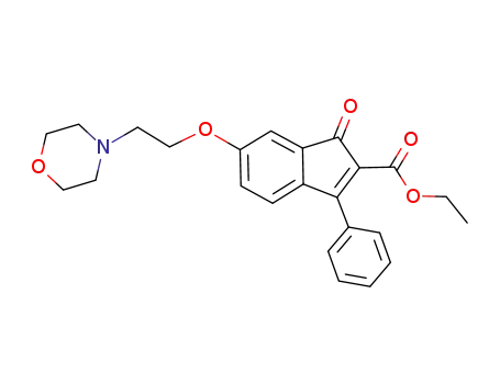 Molecular Structure of 867187-62-0 (1H-Indene-2-carboxylic acid,
6-[2-(4-morpholinyl)ethoxy]-1-oxo-3-phenyl-, ethyl ester)