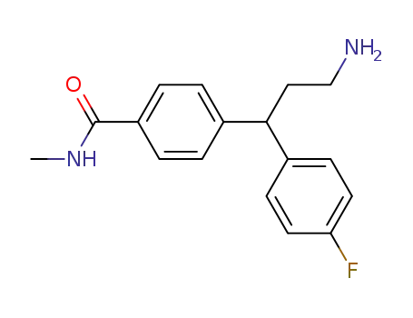 Molecular Structure of 914386-75-7 (Benzamide, 4-[3-amino-1-(4-fluorophenyl)propyl]-N-methyl-)
