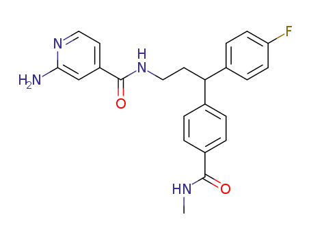 2-Amino-N-[3-(4-fluoro-phenyl)-3-(4-methylcarbamoyl-phenyl)-propyl]-isonicotinamide